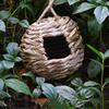 Rundes Naturstroh Gewebtes Vogelhaus Hängend Hof Handgewebtes Zuchtgras Rundes Vogelnest Gras Kolibrihaus