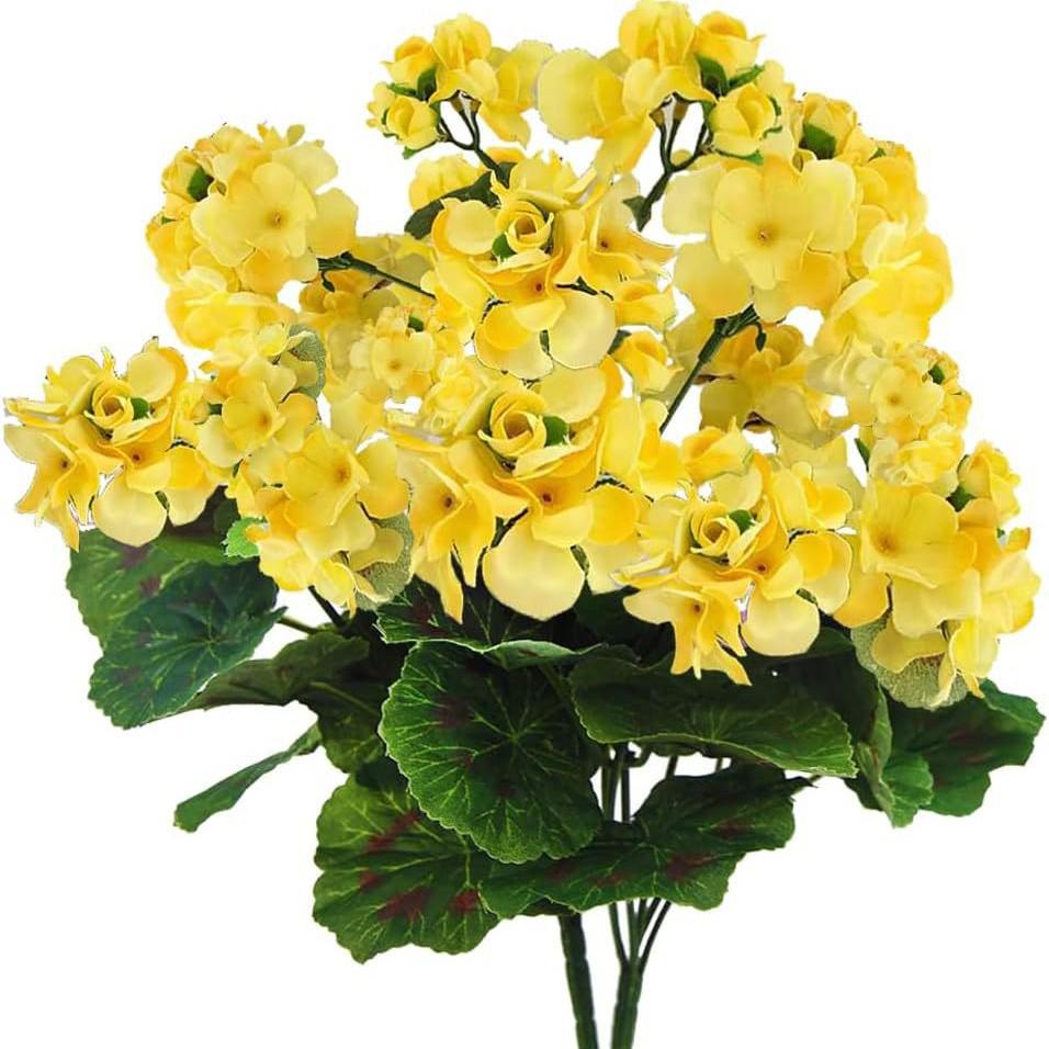 Best-selling Silk Begonia & Geranium Fake Flowers for Weddings and Home Decor