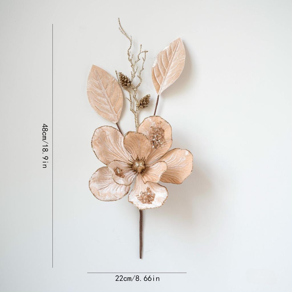 1PC Phalaenopsis simulated magnolia flower cuttings table decoration living room decoration Christmas decoration Christmas tree embellishment