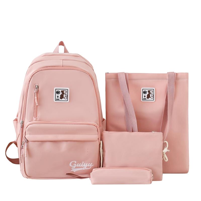 

Четырехсекционный рюкзак для школьников, большой вместительный рюкзак, женская школьная сумка розовый