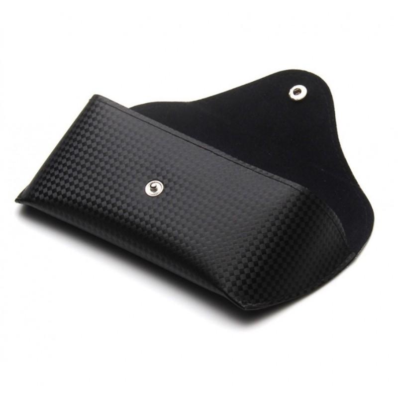 Elegant Glasses Case With Snap Closure, Black, Carbon Et10