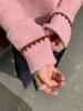 French Retro V-Neck Color Block Ribbed Knit Sweater for Women - Autumn Winter Trendy Slim Fit Pullover