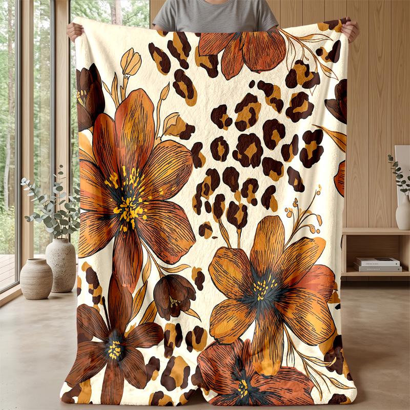 Floral Fantasy Frame 1 Theme Blanket Lightweight Warm Flannel Blanket Decorative Throw Blanket for Home Decoration