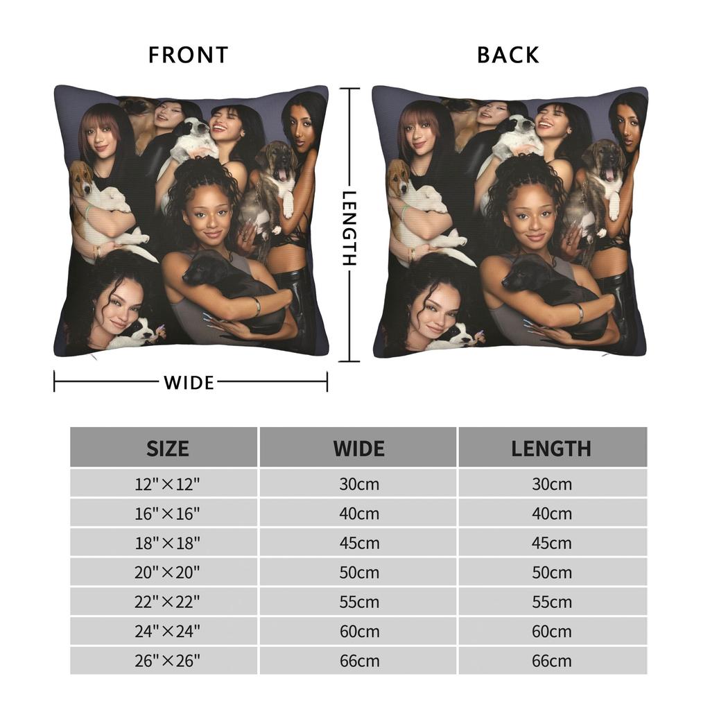Pillow Cover Katseye Kpop Style Music Girls Funny Pillow Case For Sofa Couch Bed Living Room Pillowcases