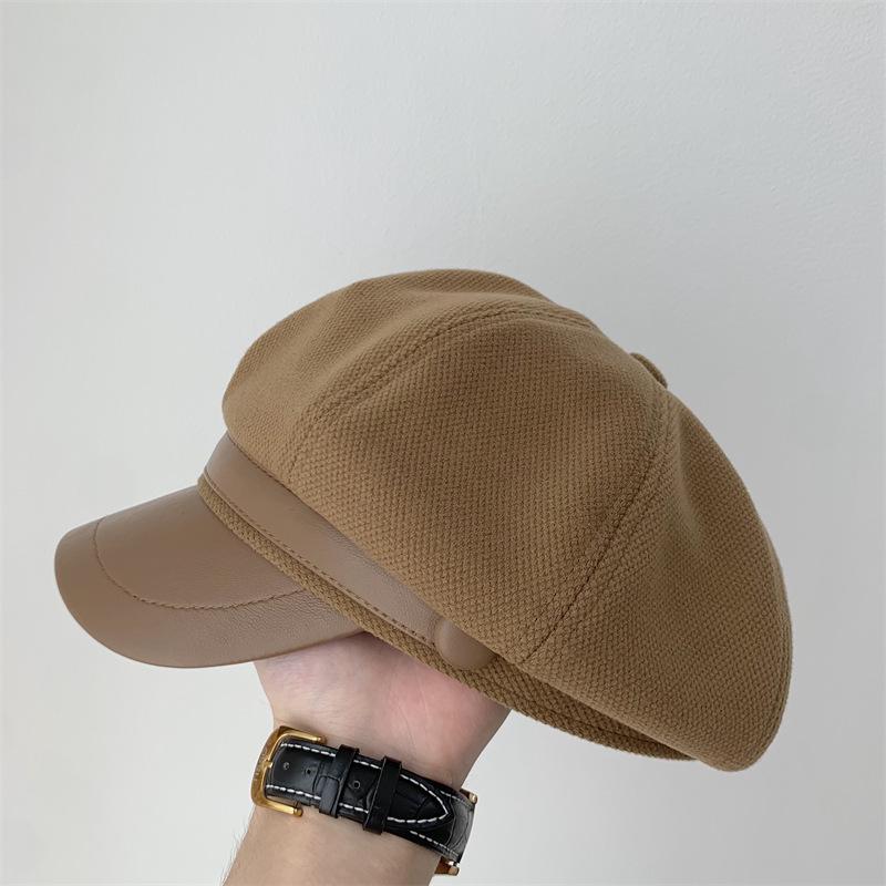 

Корейский осенне-зимний шерстяной берет: Ретро Милая Универсальная Женская Модная Шляпа One size хаки