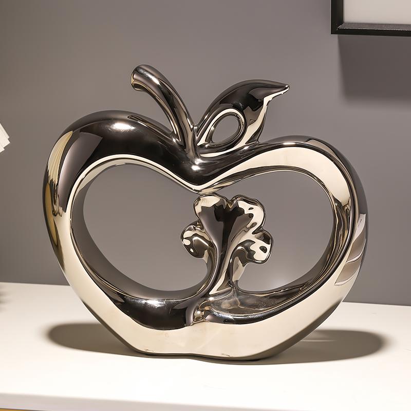 Golden Apple Ornaments Creative Home Decor Light Luxury Apple Crafts for Dining Table Wine Cabinet Christmas Decoration