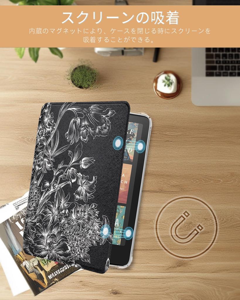 WALNEW New Kindle Paperwhite 12th Generation in Clear Case Compatible with Kindle Colorsoft Signature TPU Auto Magnetic Scratch Full Kindle Paperwhite