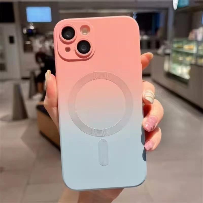 Applicable iPhone16promax Magnetic Mobile Phone Case 15plus Gradual Change 14pro All-inclusive Lens 12 Advanced 11