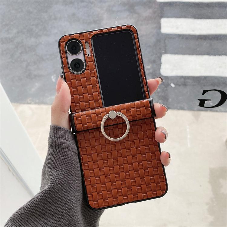 Applicable To OPPO Find N2 Flip Braided Ring Buckle Mobile Phone Case Folding Case Back Cover Anti-drop Protective Cover
