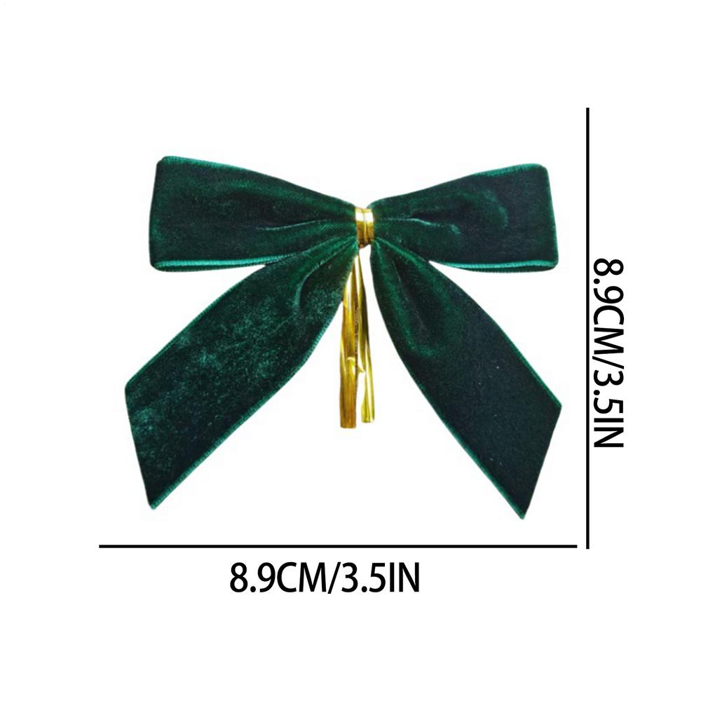 

Christmas Tree Bows Rustic Crafts Velvet Bows Set of 24 Holiday Christmas Wreaths Bows Velvet Bows for Christmas Home Holiday Other зелений