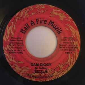 

7inch Record SIZZLA - Dam Diggy NONE Ball A Fire Muz Jamaica Reggae, Ska & Dub Used