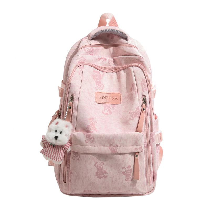 High value schoolbag female junior high school student high school student backpack college student campus printing large capacity backpack