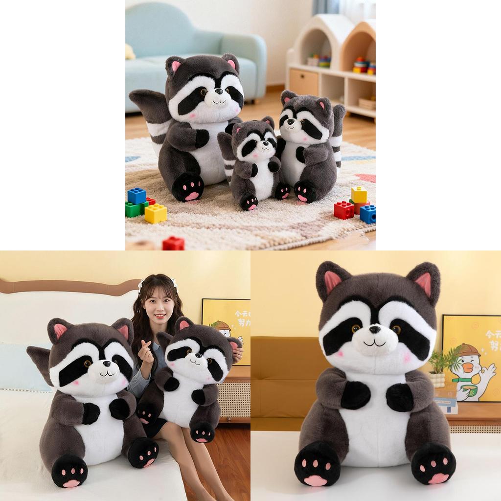 Raccoon Plush Toy Soft Cute Animal Doll For Kid Gift And Birthday Present