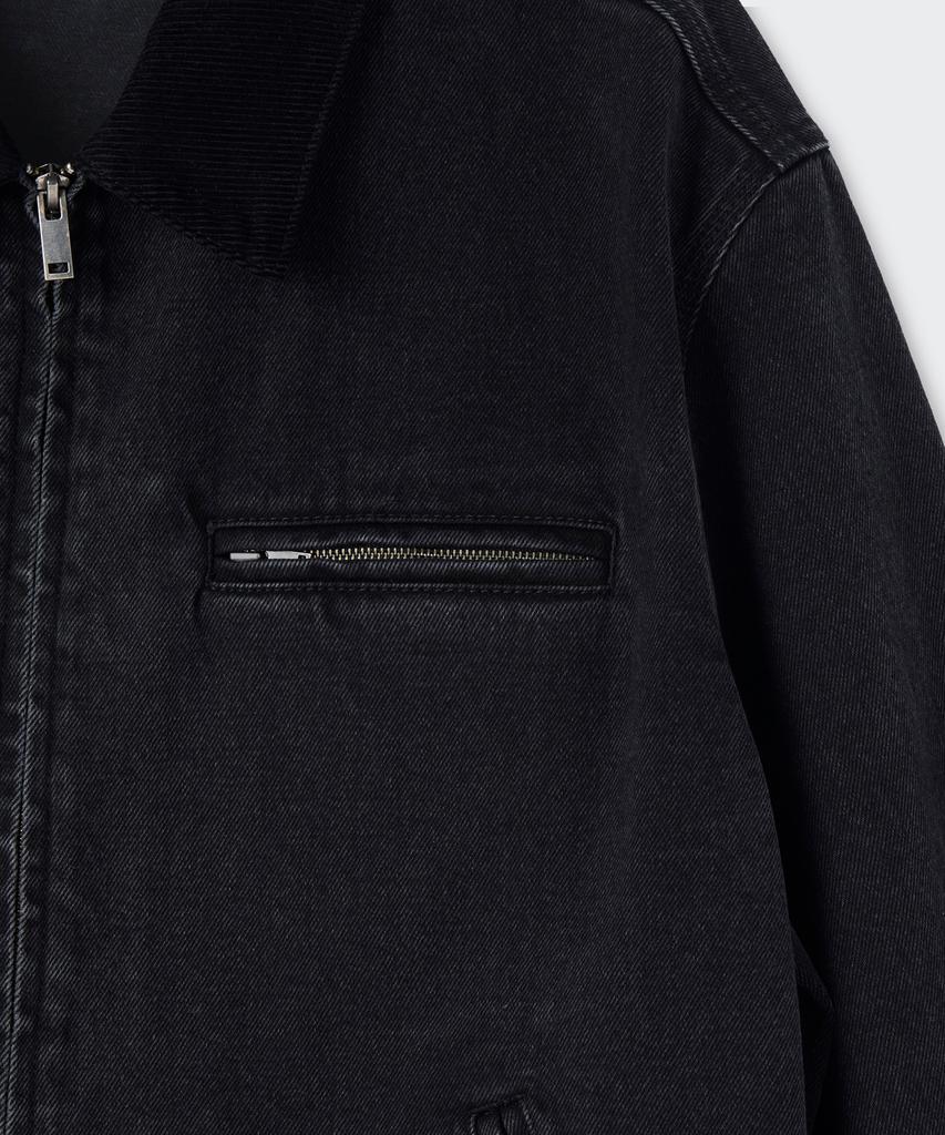 Musinsa Standard Denim Zip-Up Work Jacket [Washed Black]