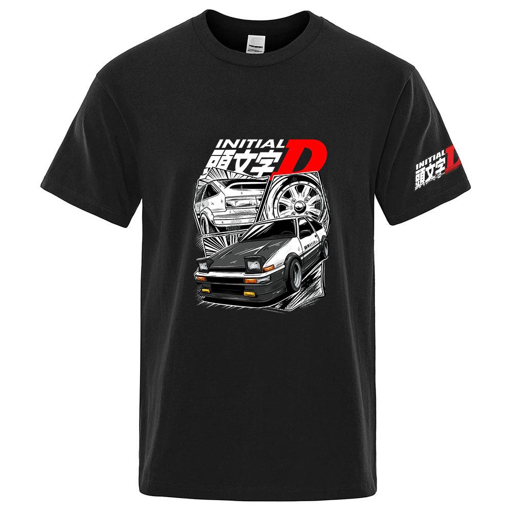 Initial D JDM Car Illustration Logo Print 2025 Hot Sale Unisexs Summer Breathable Comfortable Solid Color High Quality TShirt