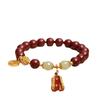 Glücks-Erdnuss-Zinnober-Armband für Damen S9 – Reines silber-vergoldetes Luxus-Erdnuss-Kaninchen-Armband, Geburtstagsgeschenk