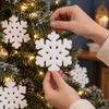 5/10pcs/Pack Foam White Snowflakes Plastic Xmas Tree Pendants  For Christmas Party Decor
