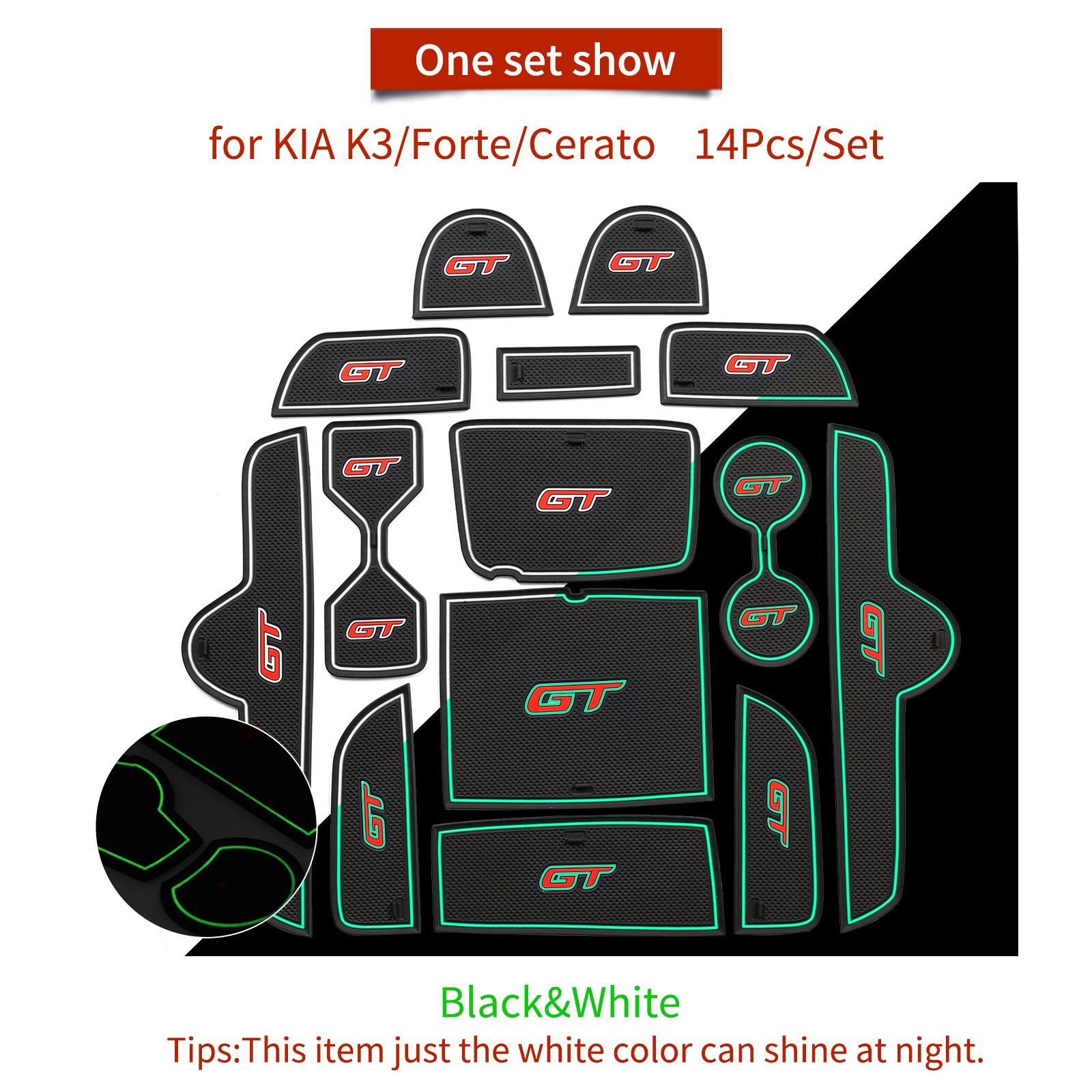 

for KIA Forte K3 Cerato 2025 - 2025 GT Anti-slip Gate Slot Cup Mat Door Groove Pad Interior Accessories 14pcs RHD