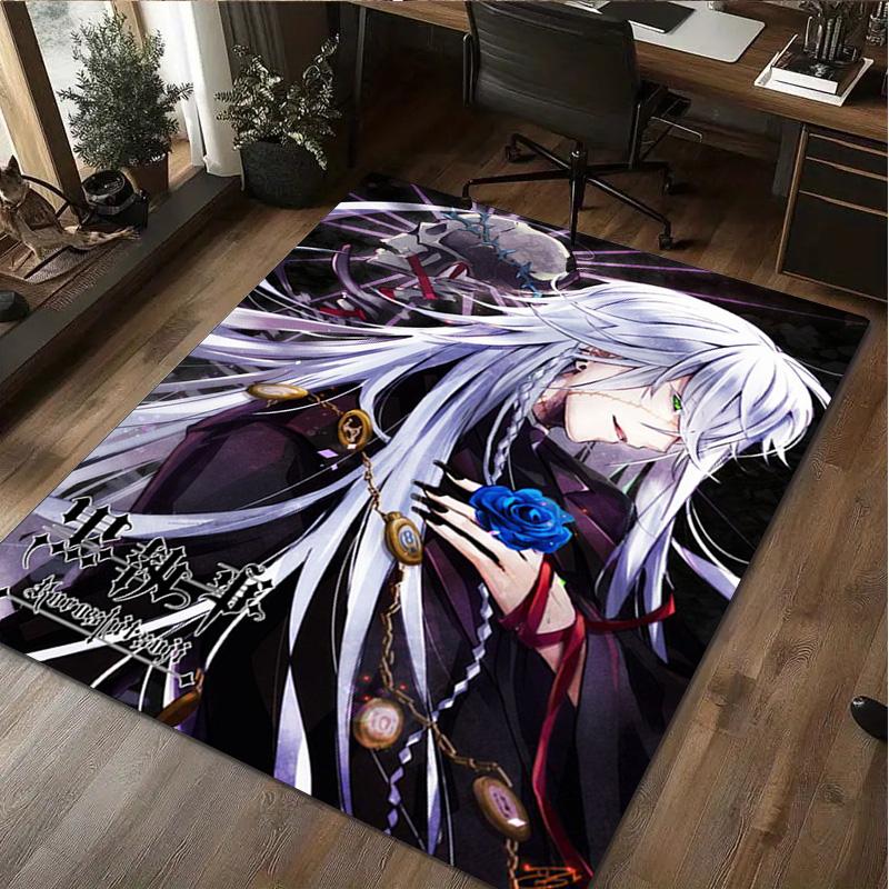 1Pc Black Butler Print Rug - home decoration Carpet For Living Room Bedroom Flooring Computer Chair Area Rug