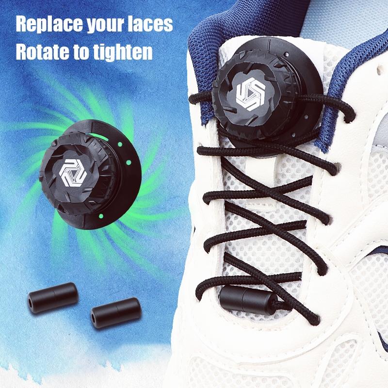 Fashion Shoes Cswo01 Men's New Automatic Shoelaces Without Ties Install Simple Swivel Buckle Laces Thick Rope Sneakers Shoelace Shoe Accessories 1Pair 100Cm