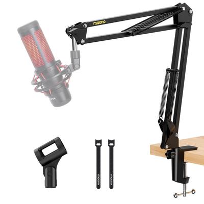 MAONO Mikrofon Höhe und Winkel 1kg Tragfähigkeit für Schreibtisch-Mikrofonständer-Arm mit Schreibtisch Stabile Metall-Mikrofon-Galgen Geeignet für Live