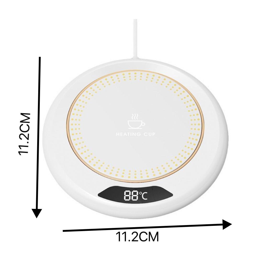 

1pc Intelligent constant temperature heating coaster heater,with 3 temperature adjustments,anti slip,to meet different cup style білий