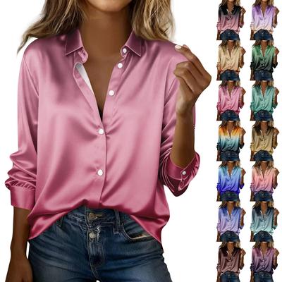 Women's Shirt Blouse Print Button Long Sleeve Casual Basic Shirt Collar Regular Top