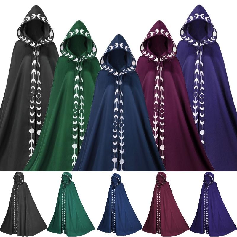 Cape Hooded Halloween Cosplay Costume Medieval Style Unisex Multiple Size Colors