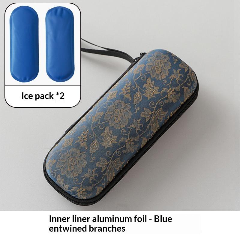 Portable Insulin Cooling Bag PU Thermal Insulated Thermometer Display Glaciated Case for Diabetic Outdoor Activities