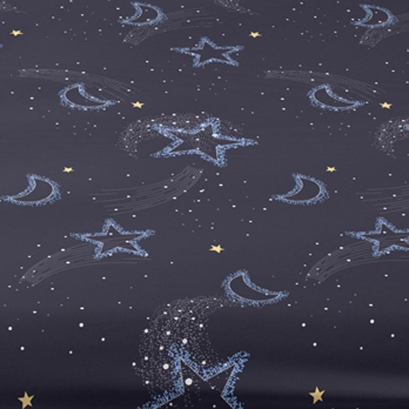 1 Simple Modern Stars Moon Printed Matte Fitted Sheet, Bedroom Printed Bed Cover, Bedding (Excluding Pillowcases)