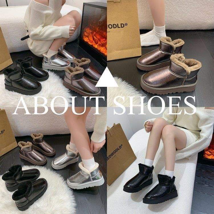 Rabbit Hairball Snow Boots Shoes Women's Winter 2025 Season New Antifreeze and Non-slip Thickened Warm Short Cotton Shoes Women