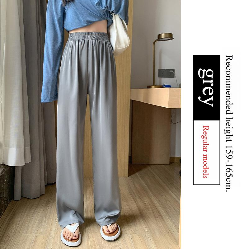 

GMXIA Женские модные повседневные брюки с однотонным принтом и высокой талией и капри XL серый