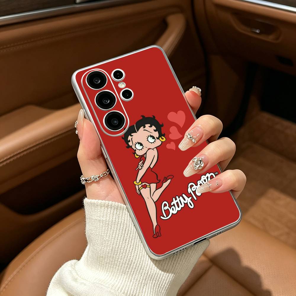 B-Betty Cute B-Boop Phone Case For Samsung S25,S24,S21,S22,S23,S30,Ultra,S20,Plus,Fe,Lite Transparent Cover