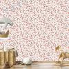 Wallpaper Small Flowers White, Light Gray and Coral 50x1000