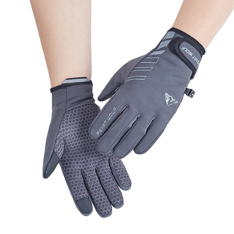 Meier Non-slip velvet thermal touch screen gloves, men's windproof sticky sports cycling motorcycle gloves