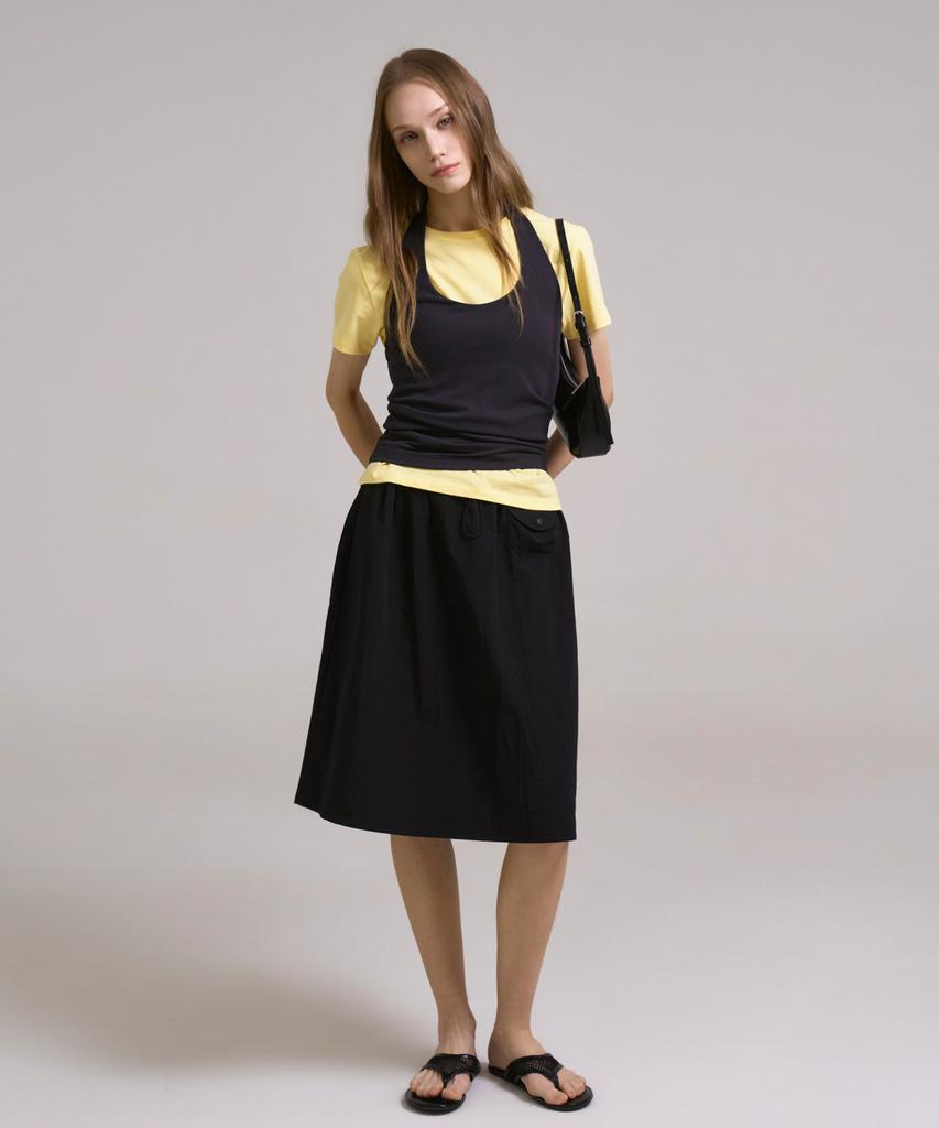 Sin And Lee Anime Midi Skirt Black