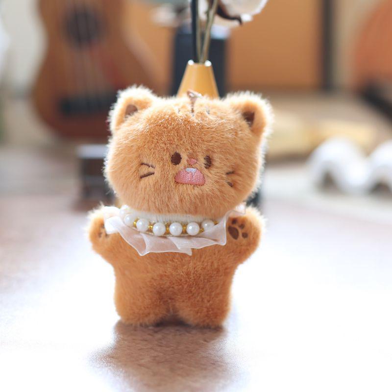 Cute Angry Cat Pendant Plush Toy Doll Soft Stuffed Keychain Bag Hanging Decoration Keychain Pendant Stuffed Doll Girl Kid Gift