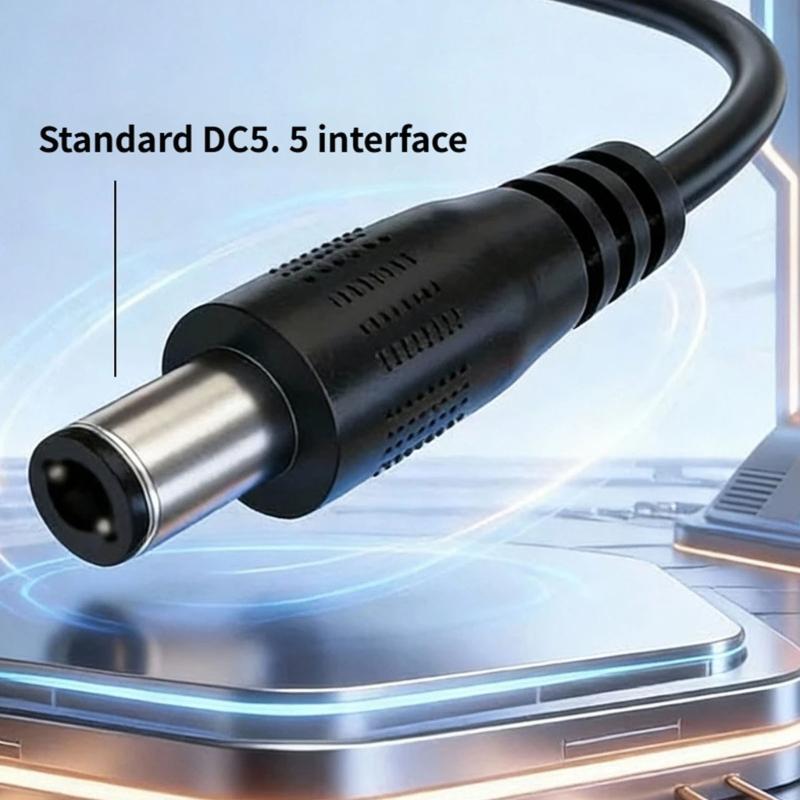 Universal USB to DC5.5mm Boostering Cable with 13 Adapters for Multiple Device Connection in Home Office and Travel