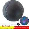 Reflective Size 5 Black Football, Wear-resistant & Explosion-proof, Includes Air Pump