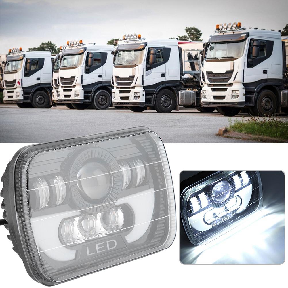 Lâmpadas de Farol LED Quadradas à Prova d'Água para Carro Automotivo 300W 7 Polegadas Feixe Selado para Jeep