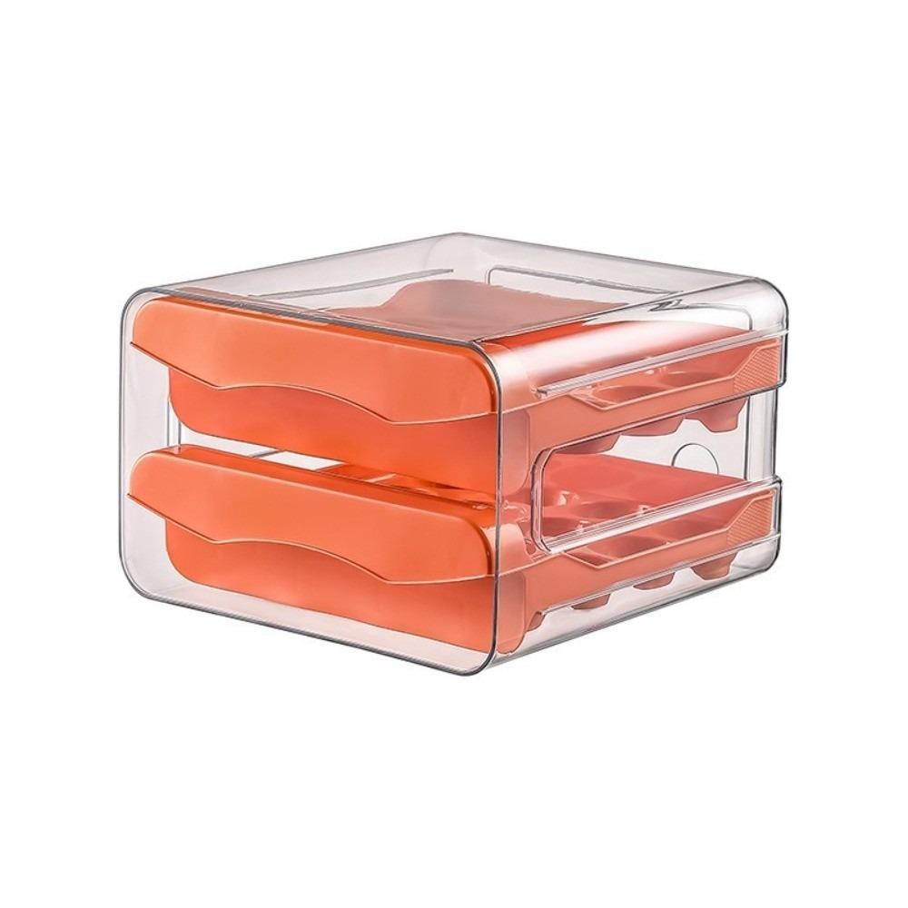 2-Layers Refrigerator Egg Storage Box Drawer-Type 32 Grids Egg Storage Rack Large Capacity Space Saving Egg Dispenser Kitchen оранжевый 5130₽