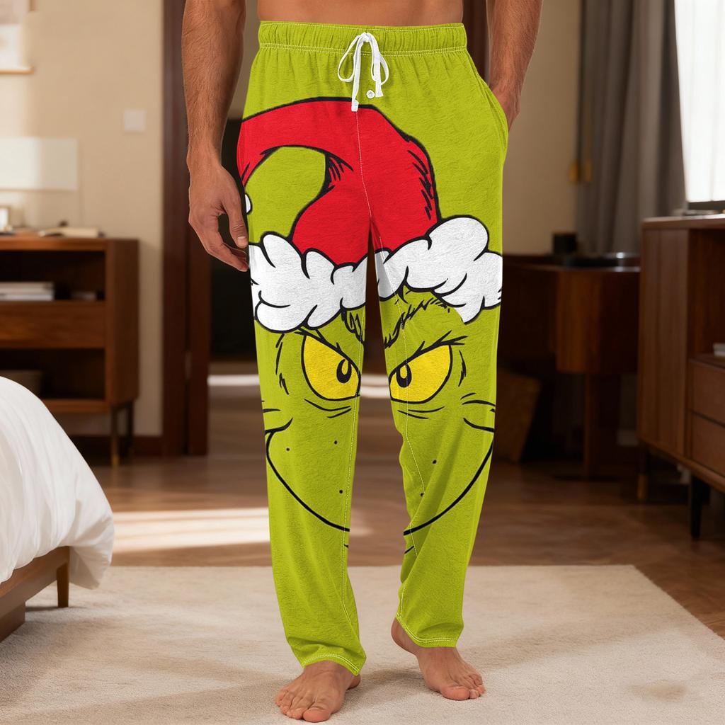 Men's Plain Knit Solid Pocket Casual Pants Home Pajama Pants