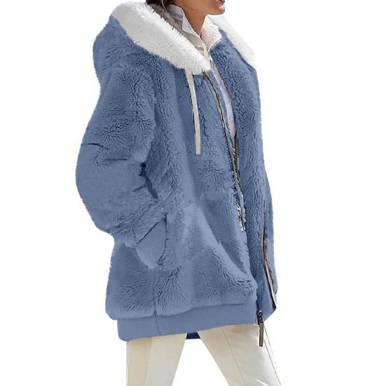 Cappotto invernale da donna tinta unita caldo peluche morbido taglie forti cappotto da signora abbigliamento invernale