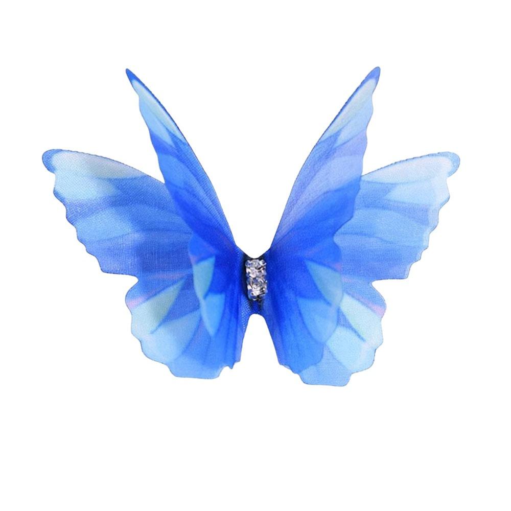 50Pcs 3D Organza Fabric Butterfly Appliques Clothes Sewing Patch  Bridal Hair Accessories