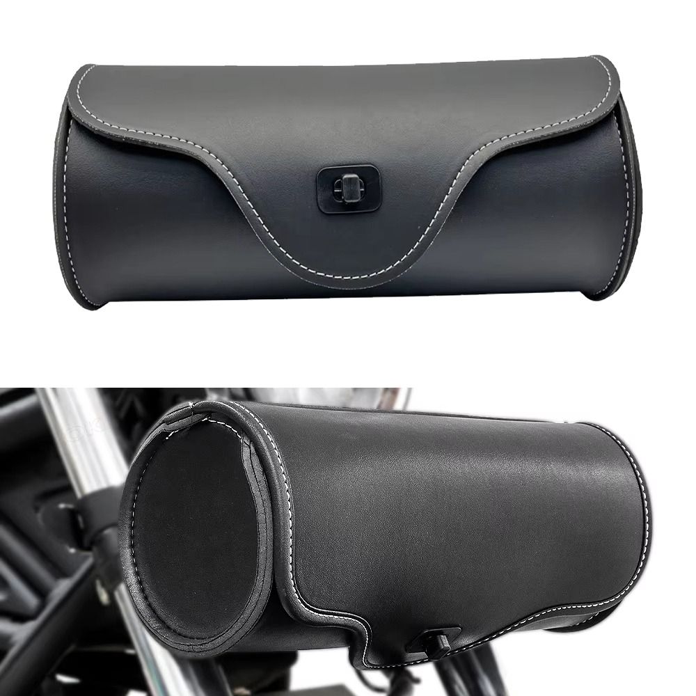 Waterproof Motorcycle Tool Bag Retro Front Fork Barrel Bag Sturdy Saddle Tail Pack  Outdoor Riding