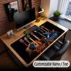 Music Guitar Theme Custom Mouse Pad Personalized With Name Text Customized Desk Mat For Office Home Decor