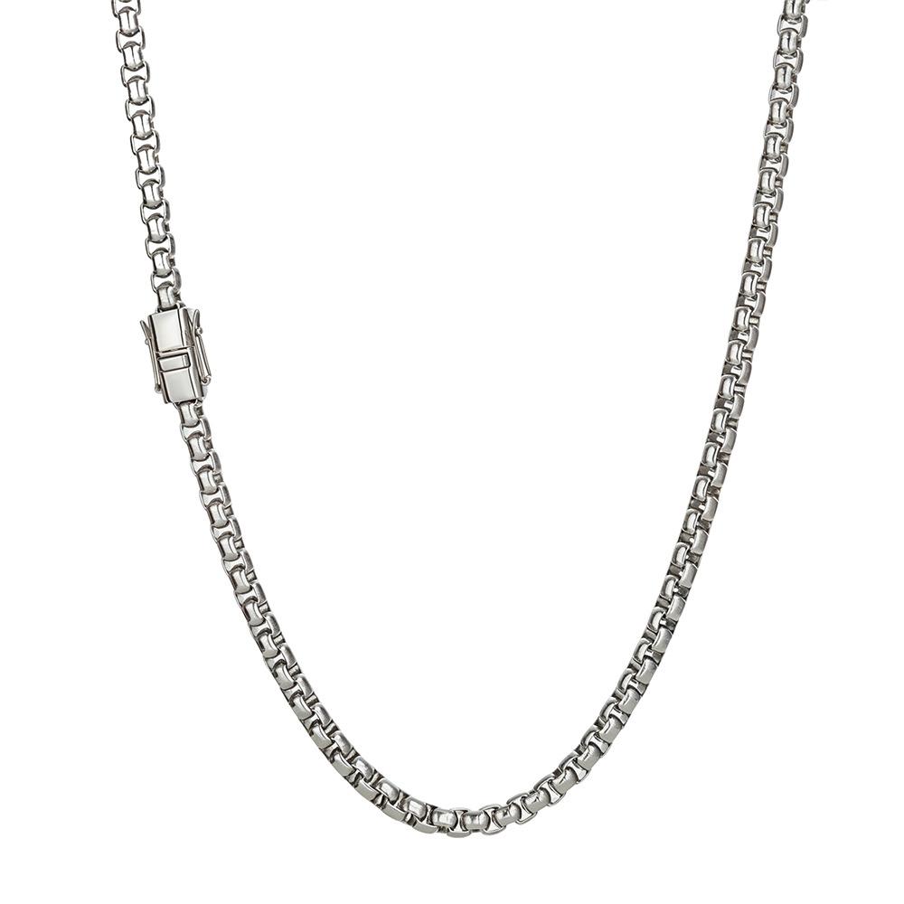 6mm Stainless Steel Square-Pearl Chain European American Hip-Hop Cross-Border High-End Jewelry Model CHA488 Customizable Gift