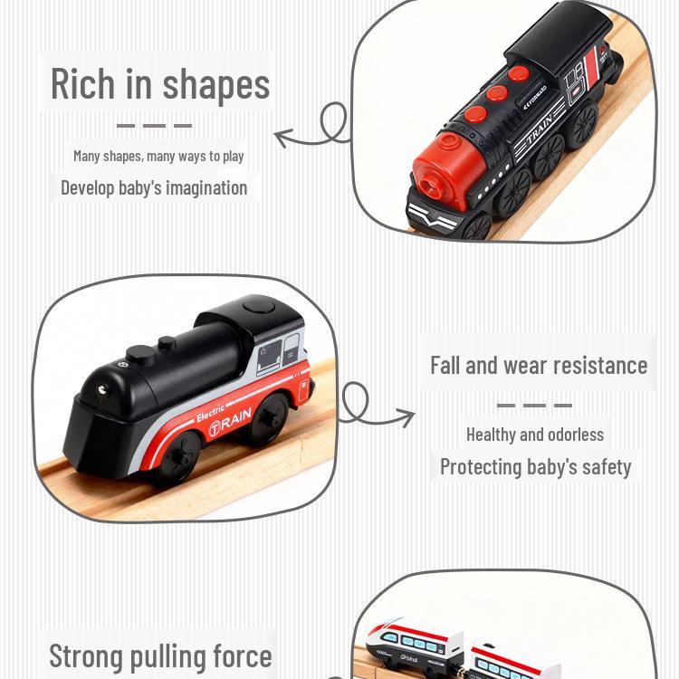 Electric Light & Sound Magnetic Train Toy for Kids - Track Compatible