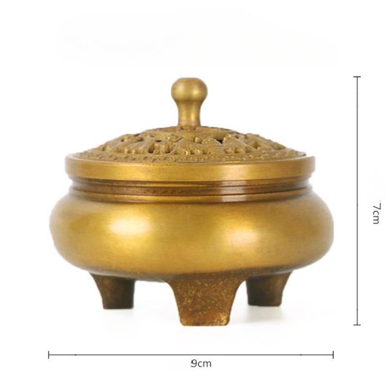 1 pieza Quemador de Incienso de Cobre, Quemador de Incienso, Quemador de Incienso de Línea de Incienso de Pan, Quemador de Incienso de Tres Patas, Quemador de Incienso Decorativo