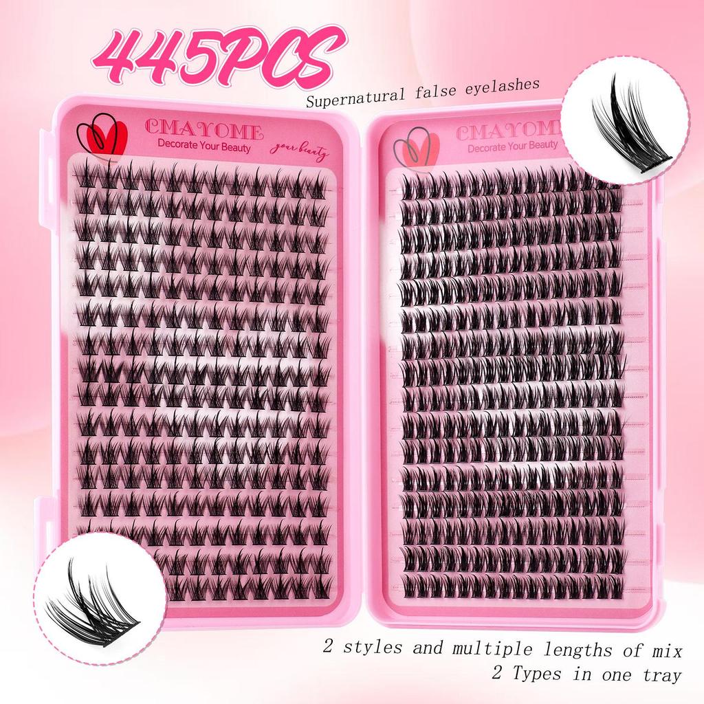 Cross-border Fairy Wheat Ear Lashes Set: Natural C Curl Segmented Voluminous Lashes